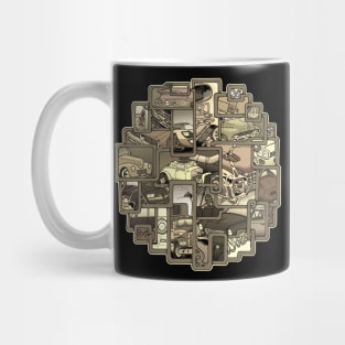 American classic cars tribute in sepia Mug